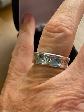 Tiffany & Co. 1837 Sterling Silver Ring Size 7.75 Authentic 925 (Larger size)
